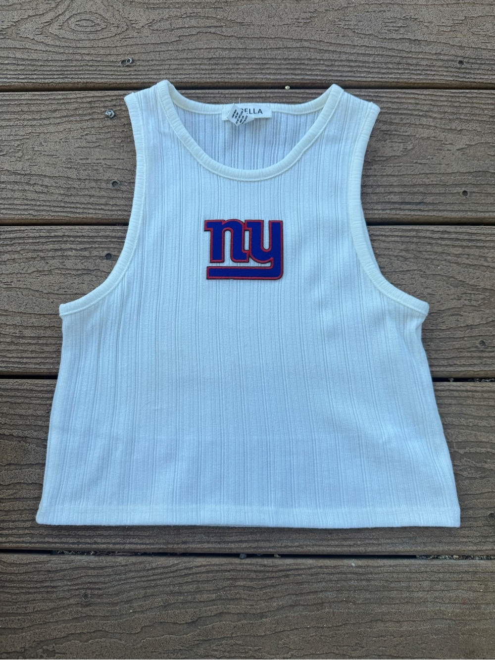 New York Giants Crop Tank - White